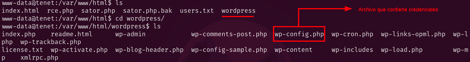 Archivo wp-config.php.